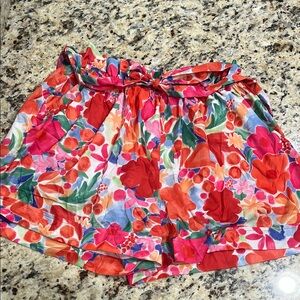 Pink Lily Multicolor Floral Ruffle Shorts